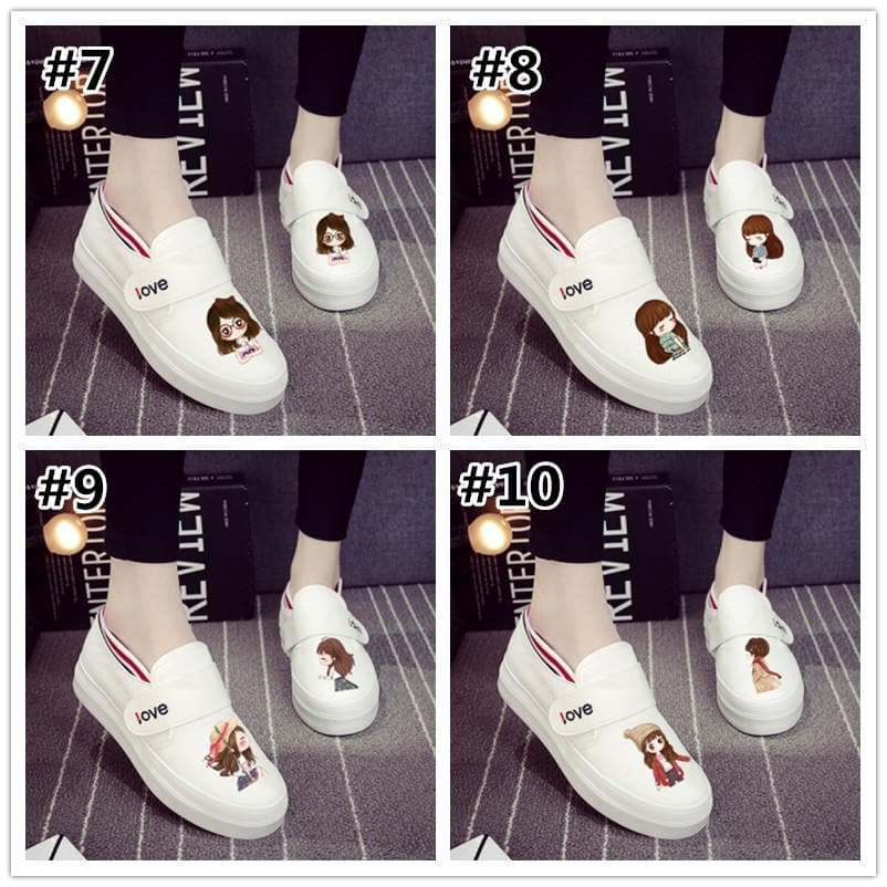 Kawaii Emoji Hand Painted Canvas Shoes