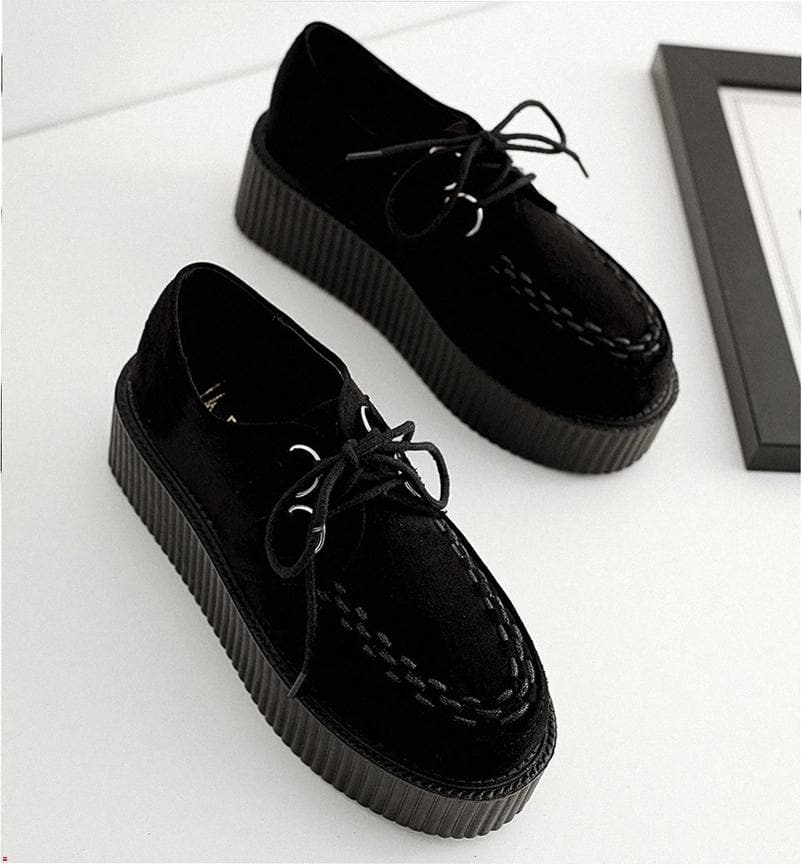 Black Retro Harajuku Shoes