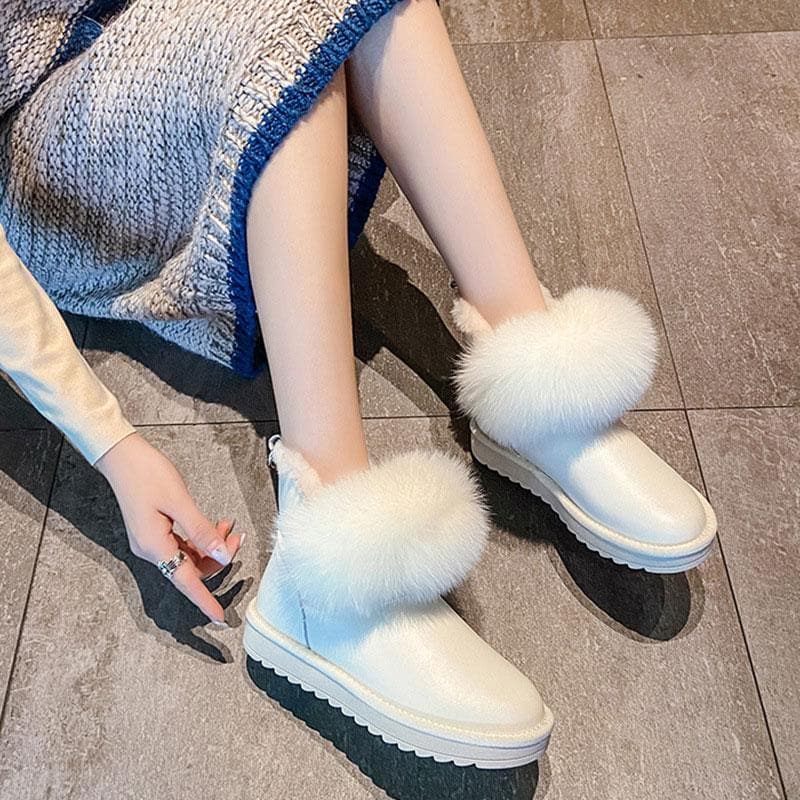 Fluffy Waterproof Inner Fleece Snow Boots