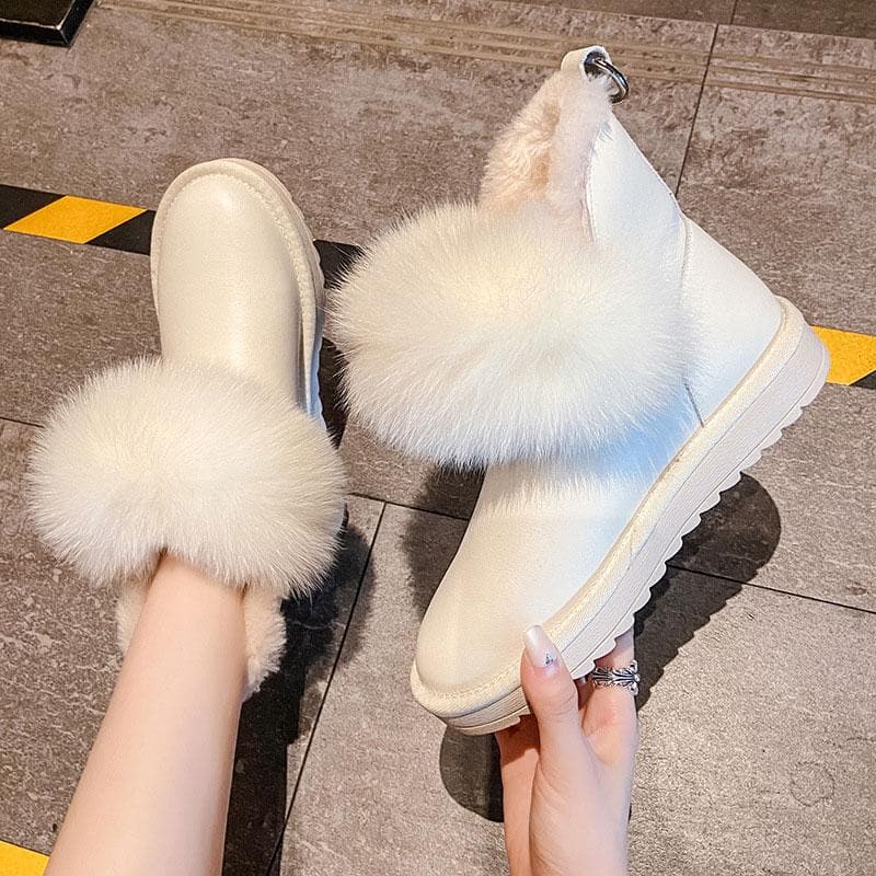 Fluffy Waterproof Inner Fleece Snow Boots