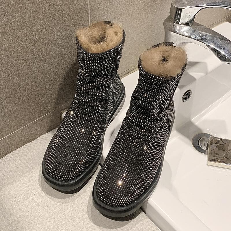 3 Colors Fluffy Crystal Martin Boots