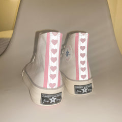 Ulzzang Canvas Heart White Shoes
