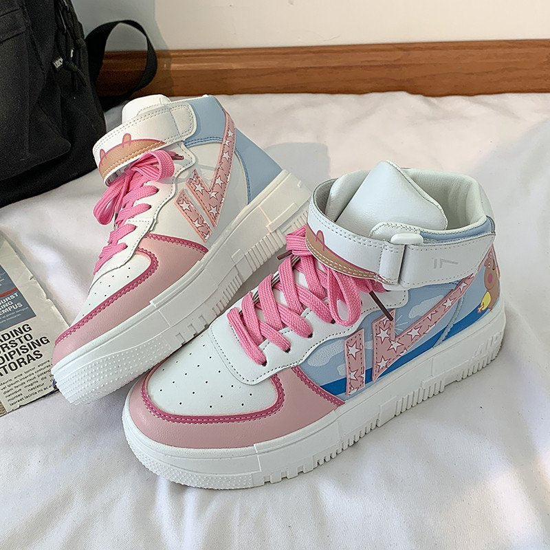 Ulzzang Pink Star Sneakers BE844
