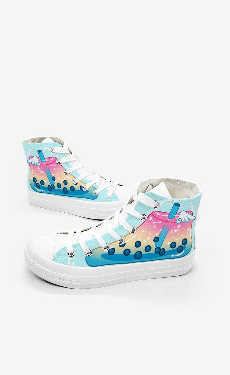 Japanese Colorful Hand Painted Canvas Shoes