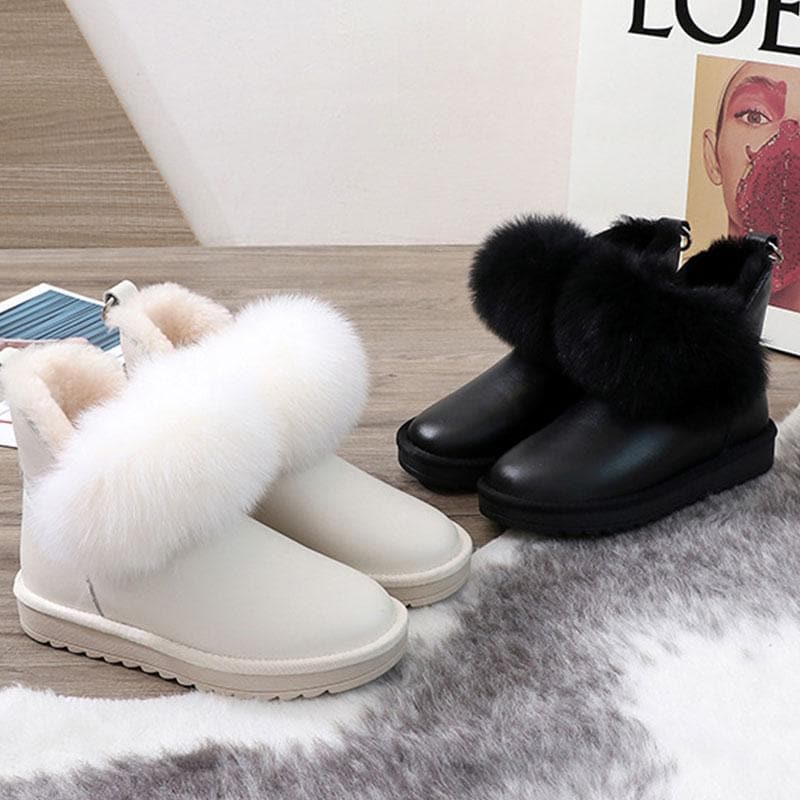 Fluffy Waterproof Inner Fleece Snow Boots