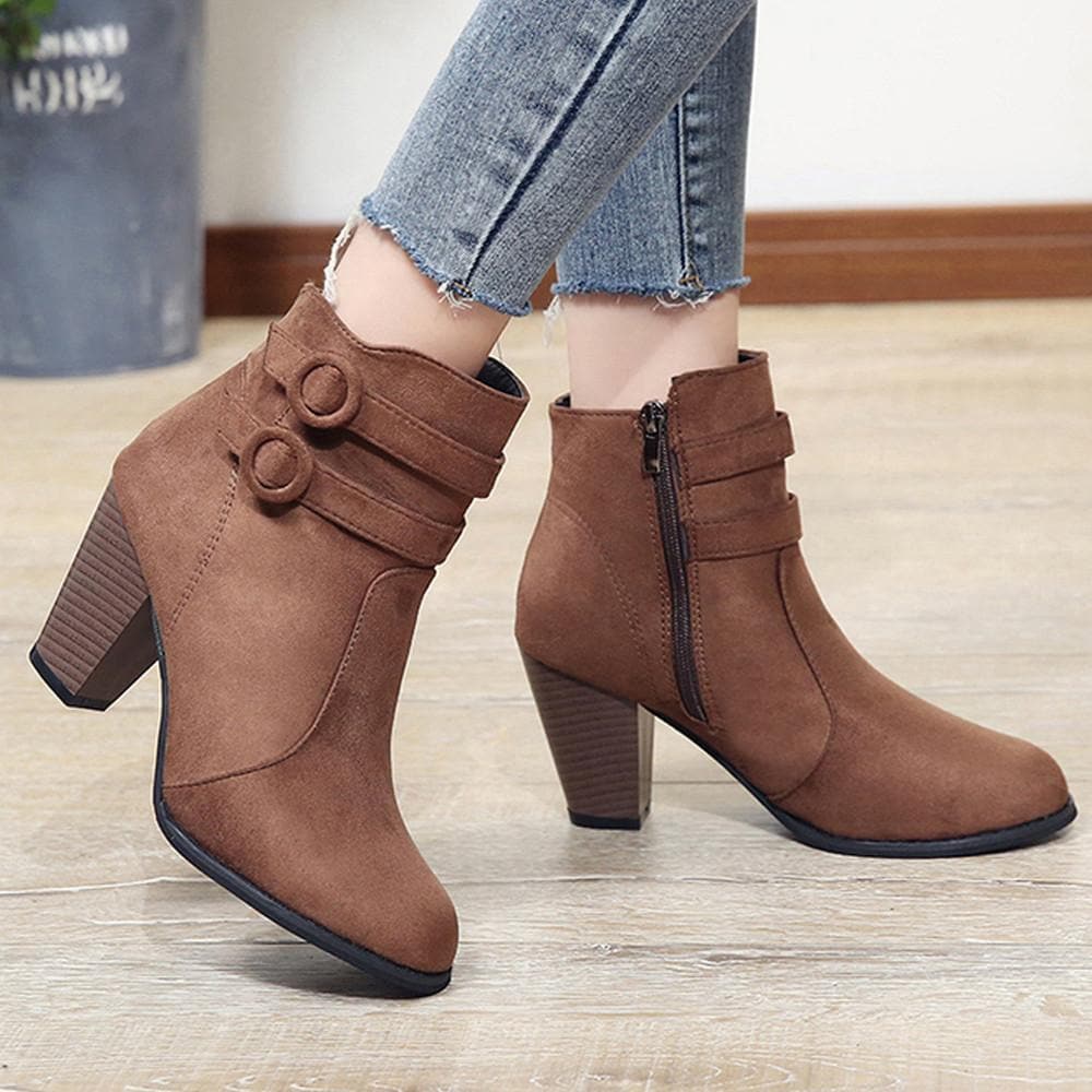 Black/Brown/Red Elegants Velvet High Heels Boots