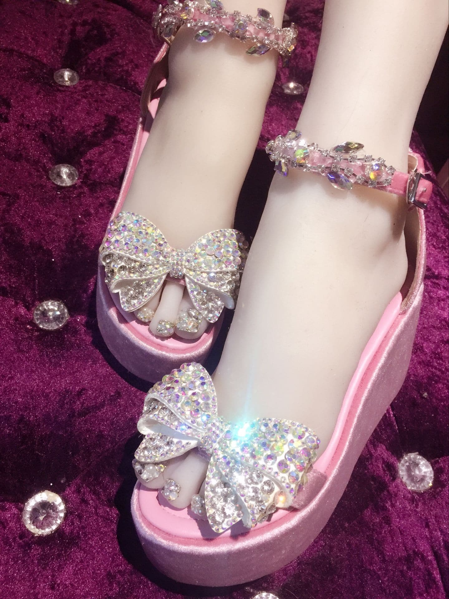 Fairy Crystal Bow High Heel Sandals