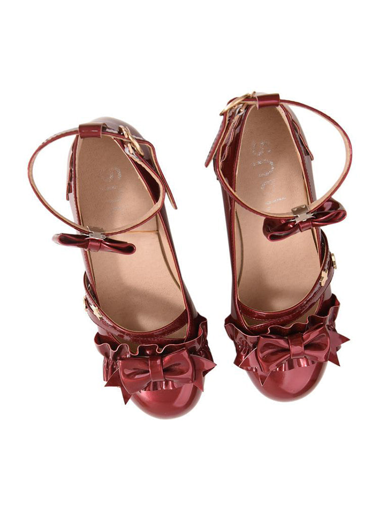 Lolita Star Black/Red Mary Janes Shoes BE1081