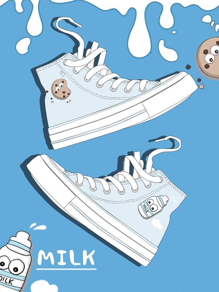 Cute Milk Cookie Canvas Shoes