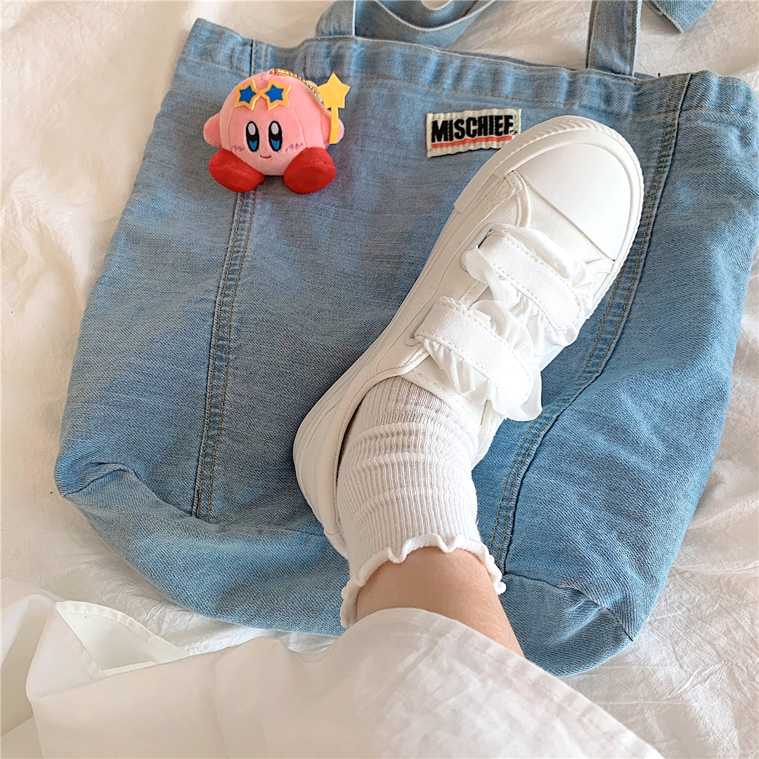 Cute Canvas Rubber White Shoes BE790
