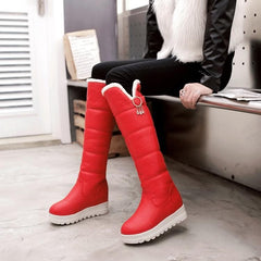 Ready Stock Black/White/Red Faux Fur Winter Warm Boots SP310