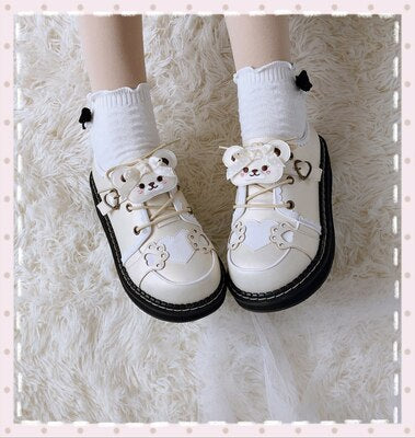 Japanese Kawaii Bear Sweet Lolita Thick Bottom Shoes BE524