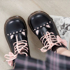 Lolita Cat Paw Martin Boots BE968