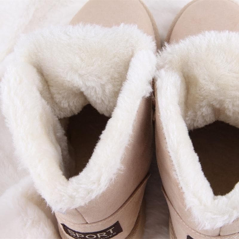 Khaki/Grey Snow Deer Fleece High Boots