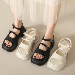 Square Toe Platform Plain Sandals