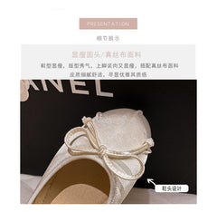 Rhinestone Ribbon Mary Jane Shoes