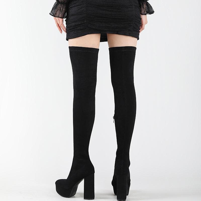 Zipper Knee High Heels Boots SP215