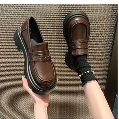 Platform Chunky Heel Loafers
