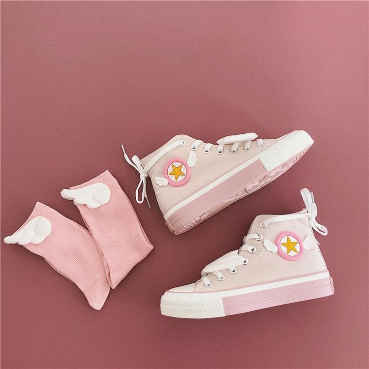 Pink Cardcaptor Sakura Wings Canvas Shoes