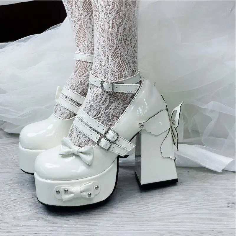 Butterflies Dance Lolita High Pump Shoes MK19365