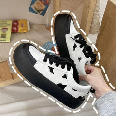 Black and White Cute Cow Shoes