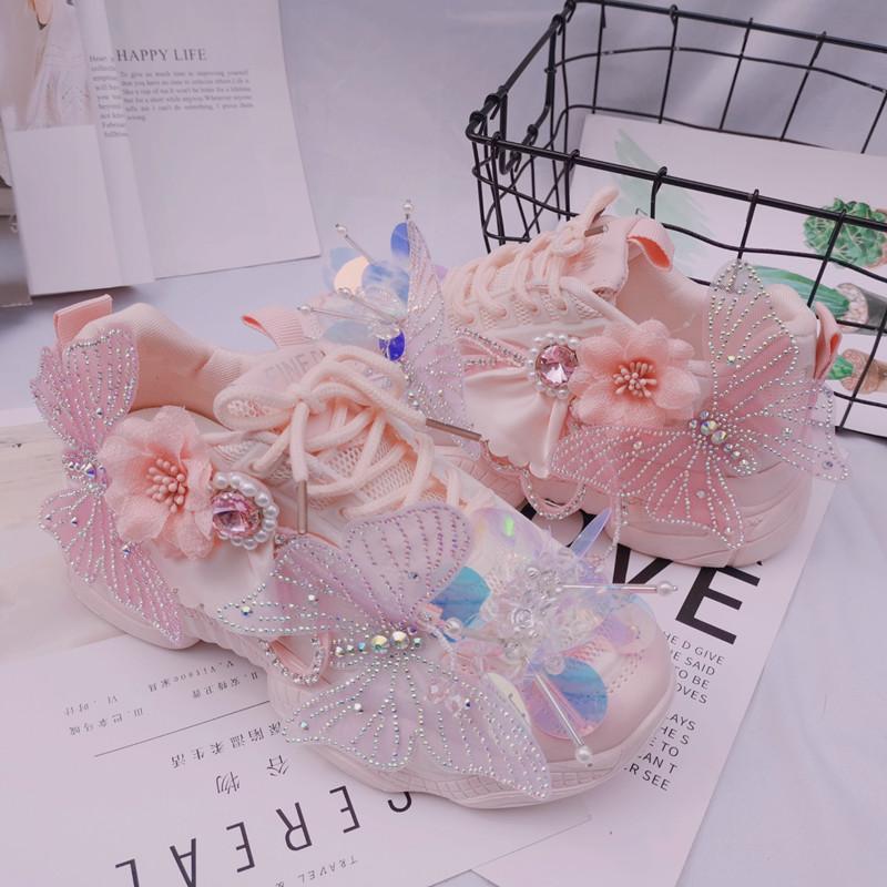 Japanese Pink Butterfly Sweet Sneakers FY011
