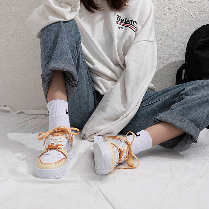 Ulzzang Sports Yellow/Purple Shoes BE976