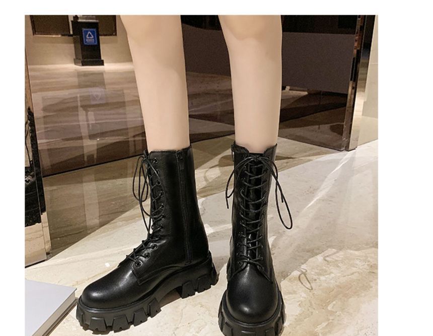 Lace Up Platform Boots YP227