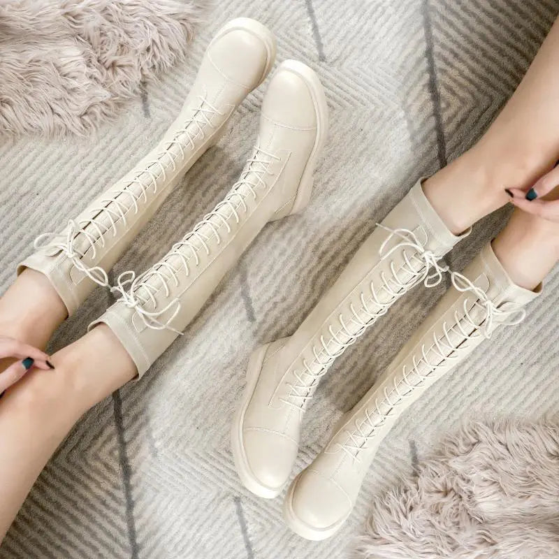 Mid-Calf Martin Boots Lolita Boots