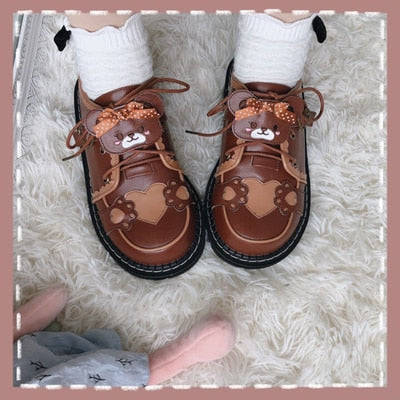 Japanese Kawaii Bear Sweet Lolita Thick Bottom Shoes BE524
