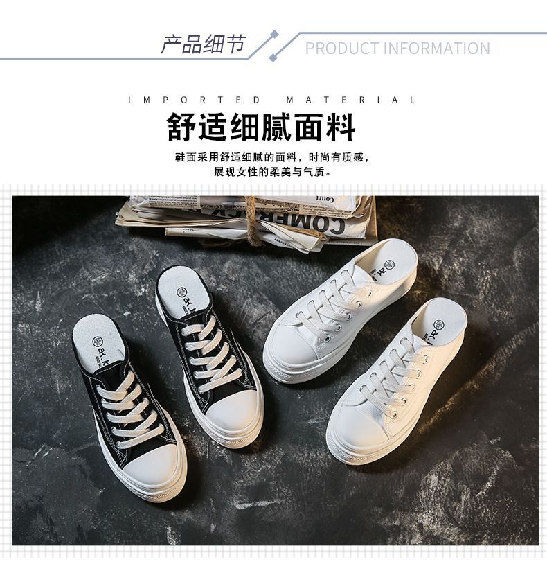 Canvas Platform Mule Sneakers YP559