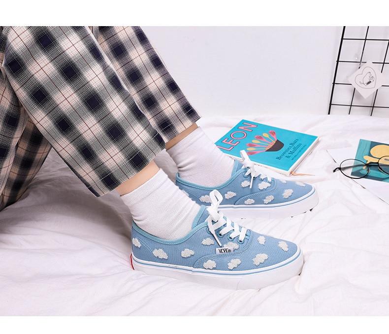 Kawaii Blue Low-cut Lace Sports Shoes FY012