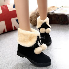 Black/Red/Yellow Sweet Fleece Warming Boots