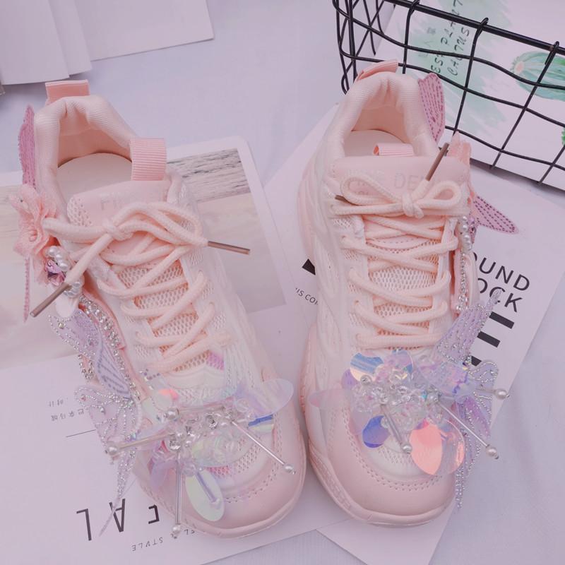 Japanese Pink Butterfly Sweet Sneakers FY011