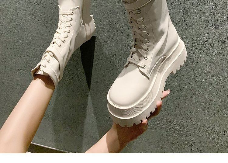Lace-Up Platform Short Boots YP247