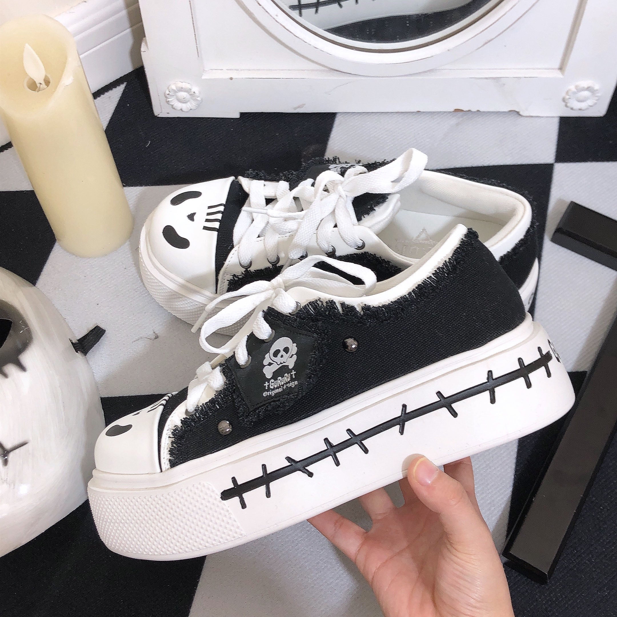 Raquel Emo Style Kawaii Skull Shoes ON295
