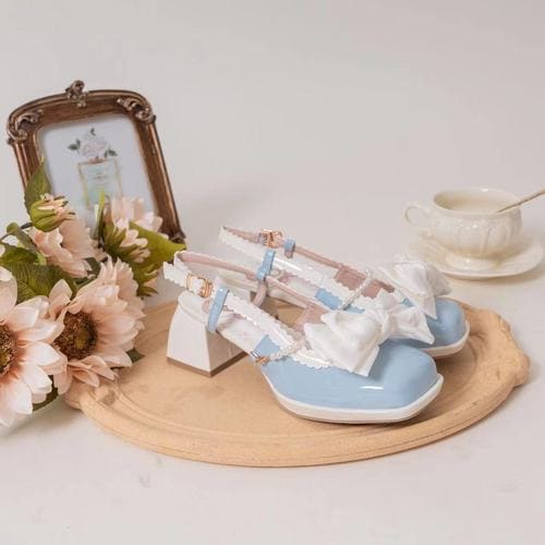 Lolita Pastel Bow Knot Mary Janes Lolita Shoes Sandals ON06