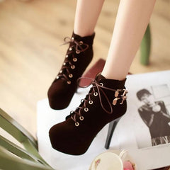 Black/Red/Brown Heels Boots
