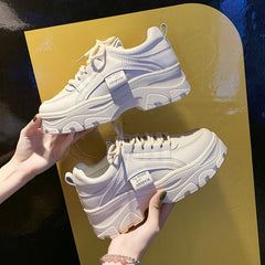 Faux-Leather  Platform Sneakers