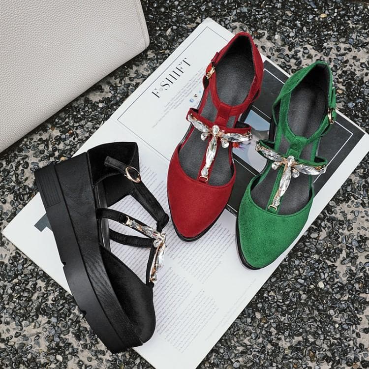 Red/Green/Black Sweet Platform Sandals Shoes