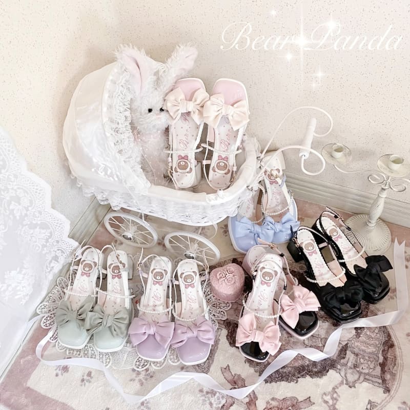 Lolita Pastel Bow Knot Mary Janes Lolita Shoes Sandals ON06