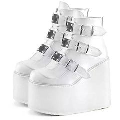 4 Styles Irridescent Platform High Heels Straps Boots