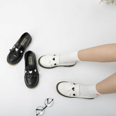 Lolita Love Heart Black/White Shoes BE1085