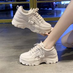 Faux-Leather  Platform Sneakers