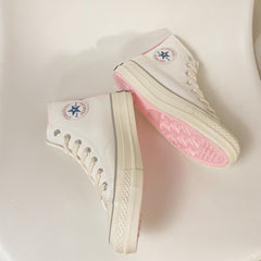 Ulzzang Canvas Heart White Shoes