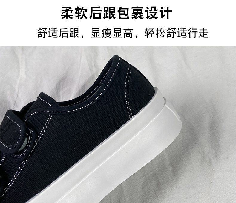 Adhesive Strap Canvas Platform Sneakers YP567