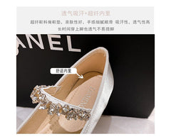Rhinestone Ribbon Mary Jane Shoes