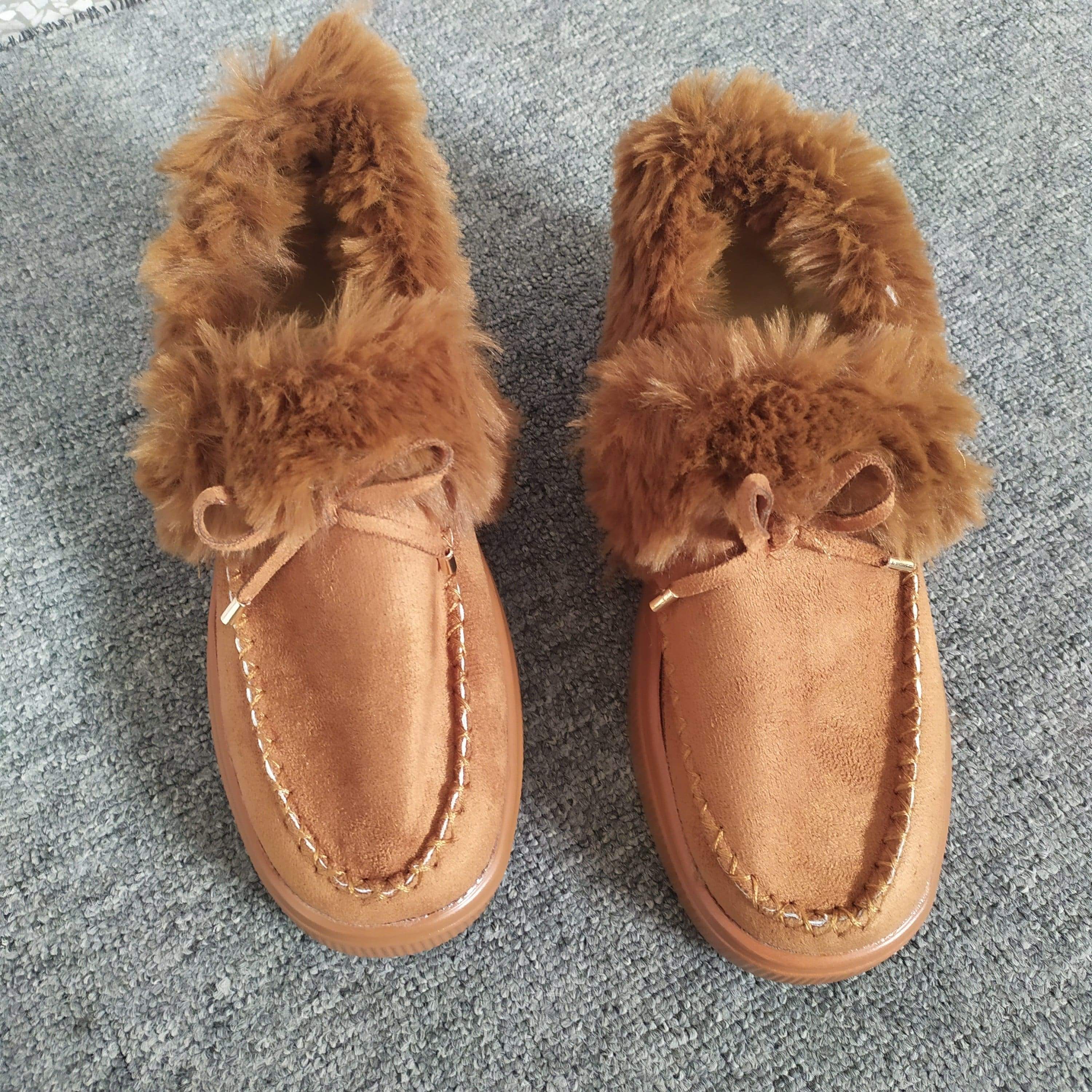Winter Thick-soled Warm Fur Cotton Shoes Loafers