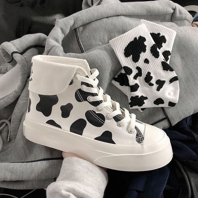 Kawaii Fashion Cow Print Shoes FY006
