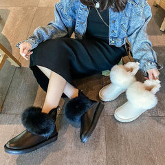 Fluffy Waterproof Inner Fleece Snow Boots